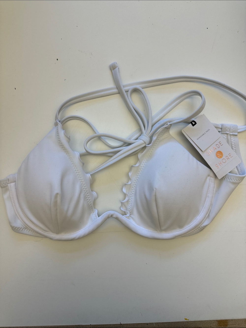 Shade & Shore White Halter Padded Bikini Top